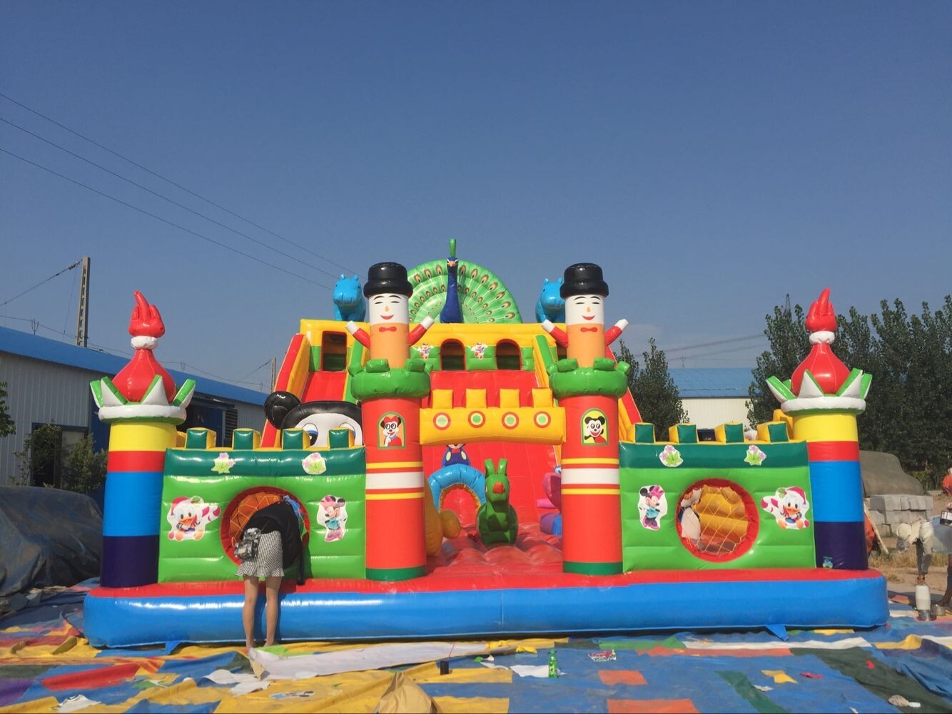 PVC Material Children Inflatable Playground Slide Castle Type Bouncy Castle Games