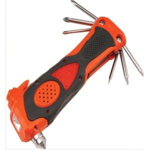 7 In 1 Multifunction Auto Tool Tire Pressure Gauge Warning Light Siren Hammer