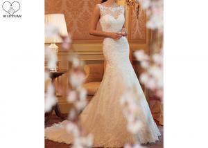  Romantic Mermaid Bridal Gowns , Ivory Mermaid Wedding Gown Long Fishtail Manufactures