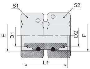 Hydraulic Metric Bite-Type Fitting Straight Tube Adapter with Swivel Nut 3c-W 3D-W