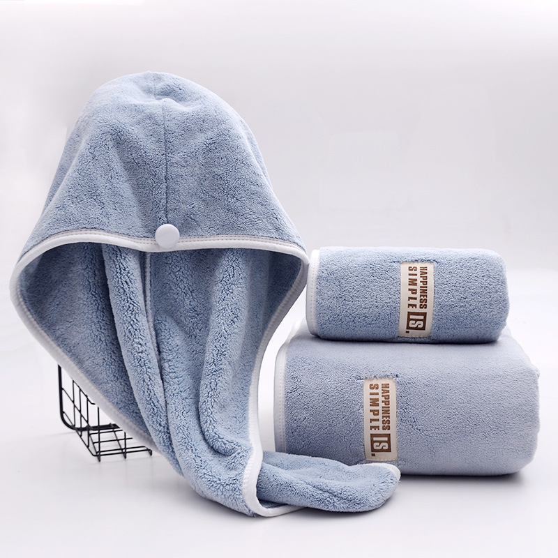 Logo Customizable Hair Cap Absorbent and Multi-Color Coral Fleece for Women's Showers