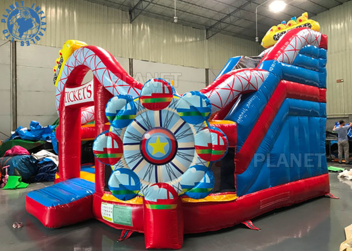Adult Inflatable Playground Bounce House Combo Funcity Bounce Round Jumping House Obstacle Course Moonwalk Bounce House