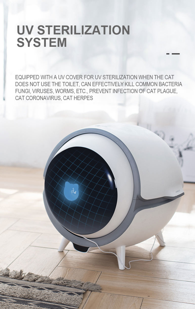 3L Cat Smart Toilet Quiet , ABS Self Cleaning Cat Litter Box