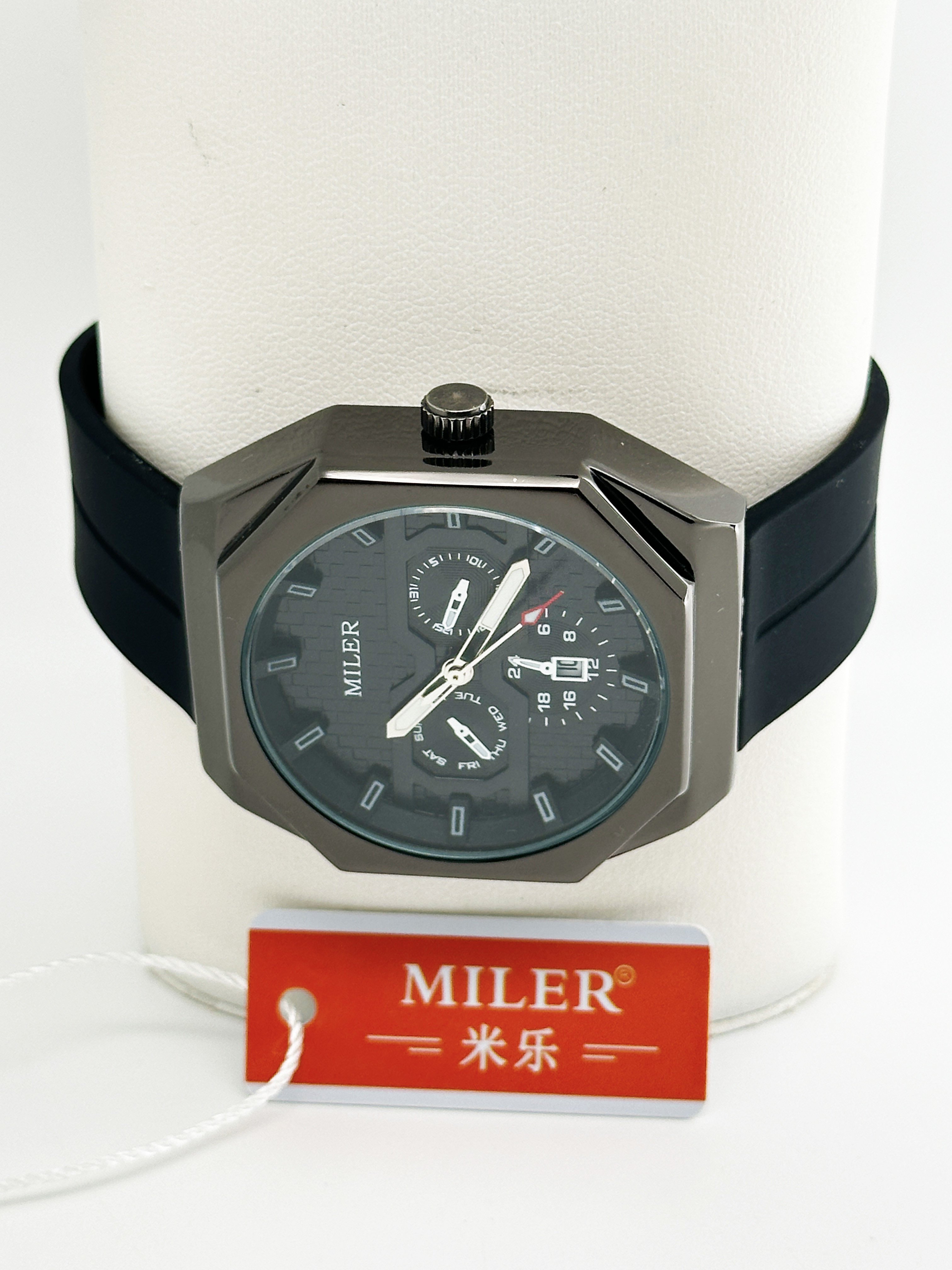 Ml 1006 Women/Men Three Eye Six Needle Waterproof Silicone Strap Quartz Watch