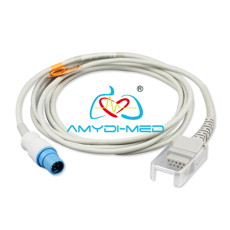 TPU SpO2 Adapter Cable CE Certification And Gray Reusable Sensor spo2 extension cable