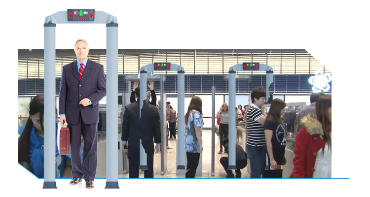 Cylindrical Column Walk Through Metal Detector Security Check , Point Human Body Scanner