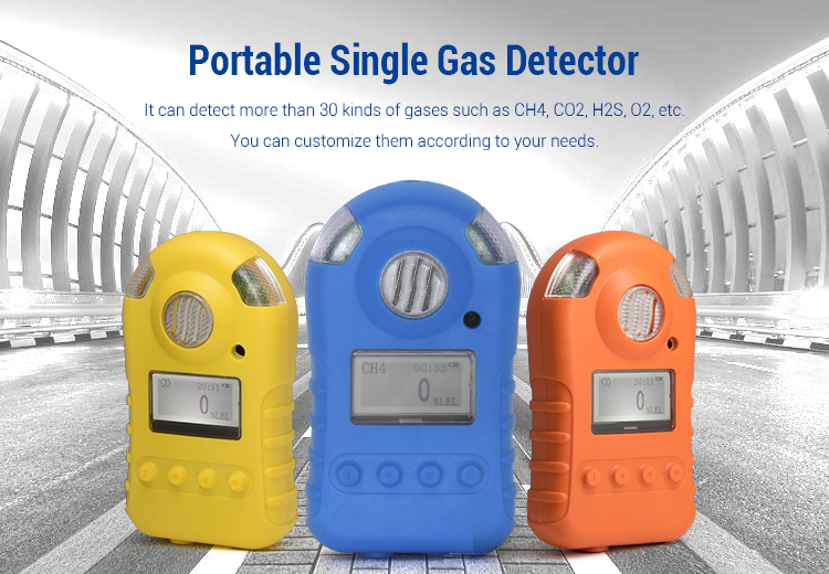Long Life Portable Single Gas Detector For CO CO2 H2S CH4 NH3 VOC SO2 CL2