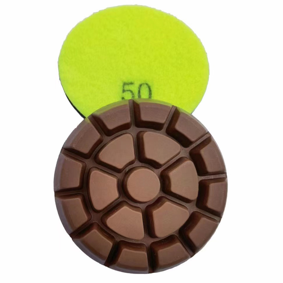pack of 3" Resin bonding transitional concrete grinding pads for fine polishing concrete grit #100
