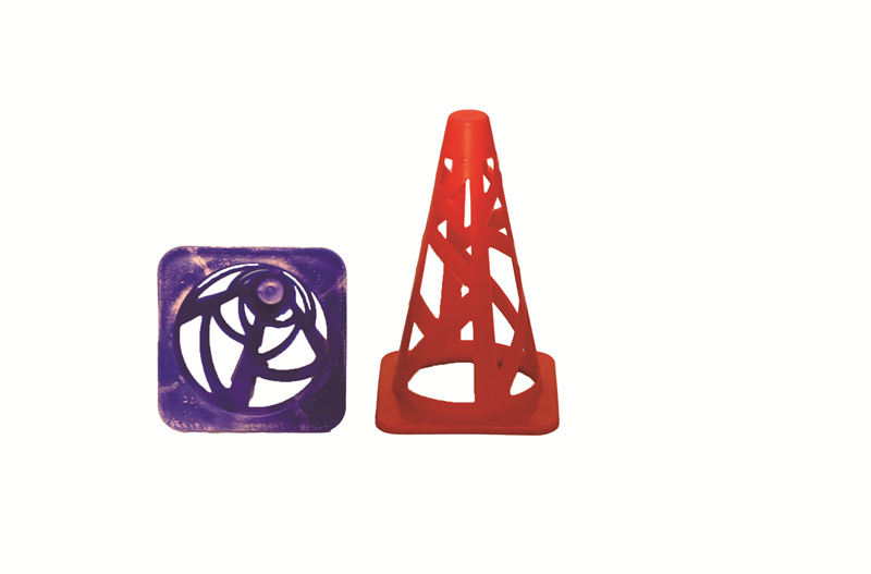 Custom Foldable Hollow Out Tapered Plastic Cones For Football Training