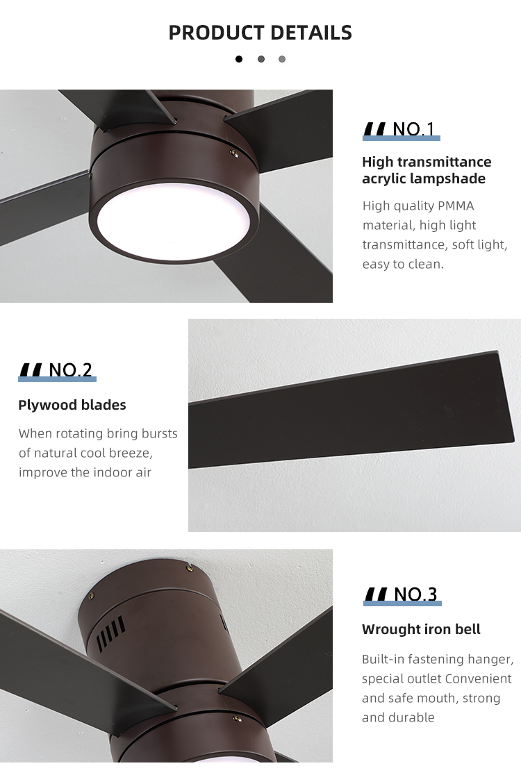 65W 48Inch 4 Metal Blade Modern Style Ceiling Fan