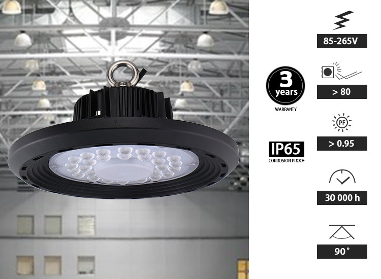 UFO Industrial LED High Bay Light 100 Watt 150 Watt 250 Watt Linear Adjustable Anti Glare