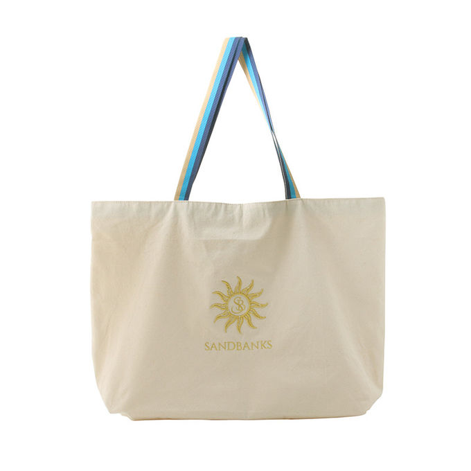 Beige 16oz Printed Promotional Canvas Cotton Tote Bags