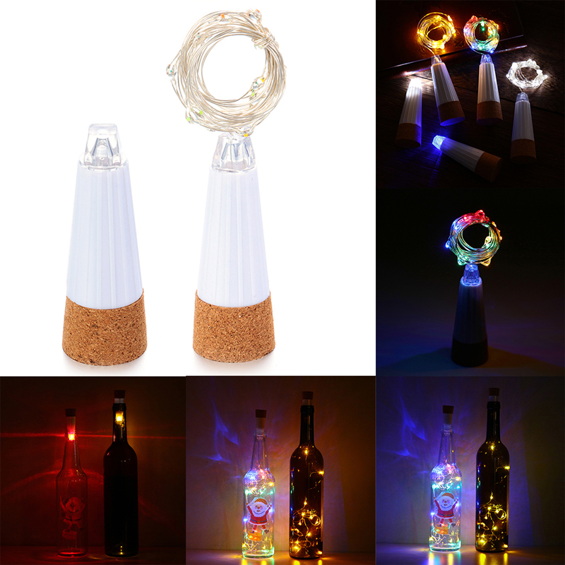 USB Rechargeable Powered LED Wine Bottle Fairy Lights Wedding Garden Decorative String Light Outdoor Lighting Garland Pa