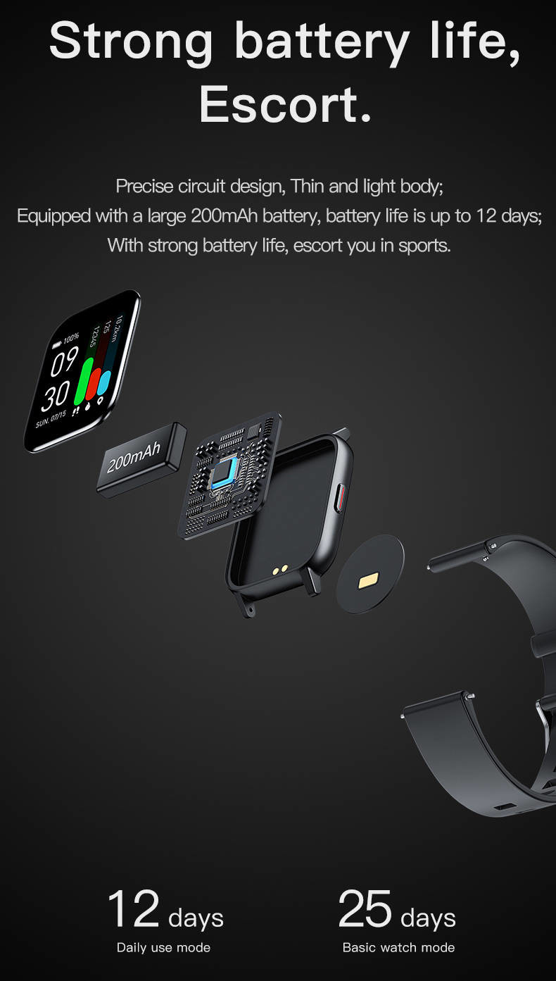 BLE 5.0 Outdoor Sports Smartwatch IPS Screen Waterproof FPC Antenna