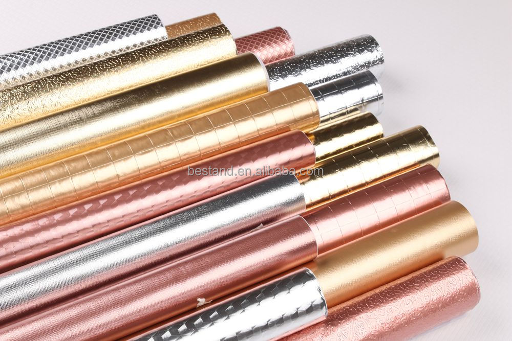 PVC Removable Gold Metallic Wallpaper Aluminum Gold Foil Wallpaper