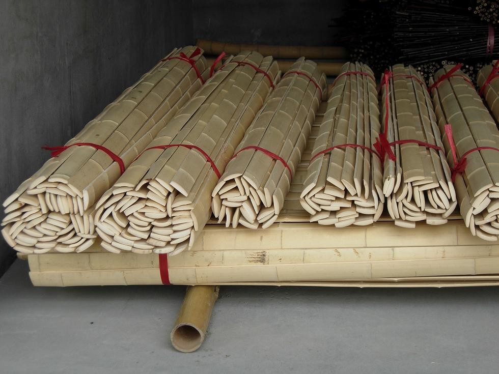 Natural Tonkin Painting Bamboo Slats 150cm Length 3cm Diameter Solid Canes