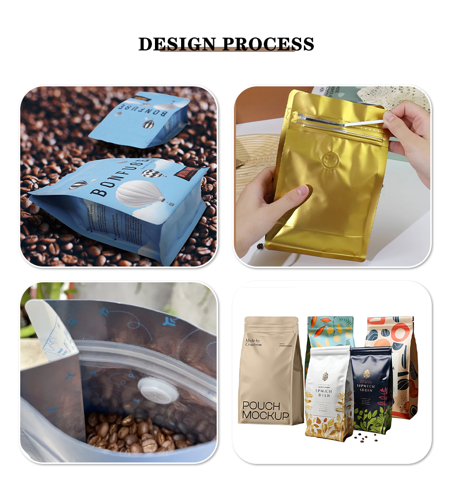 ​High-Quality Aluminum Foil 8-Side Stand-Up Pouches For Moisture-Proof Snack Packaging