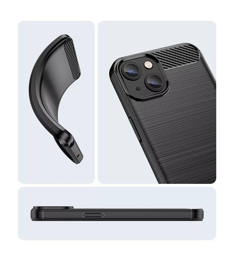 Shockproof Thin Carbon Fiber Soft TPU Silicone Mobile Phone Case for iPhone 13 14 Pro Max
