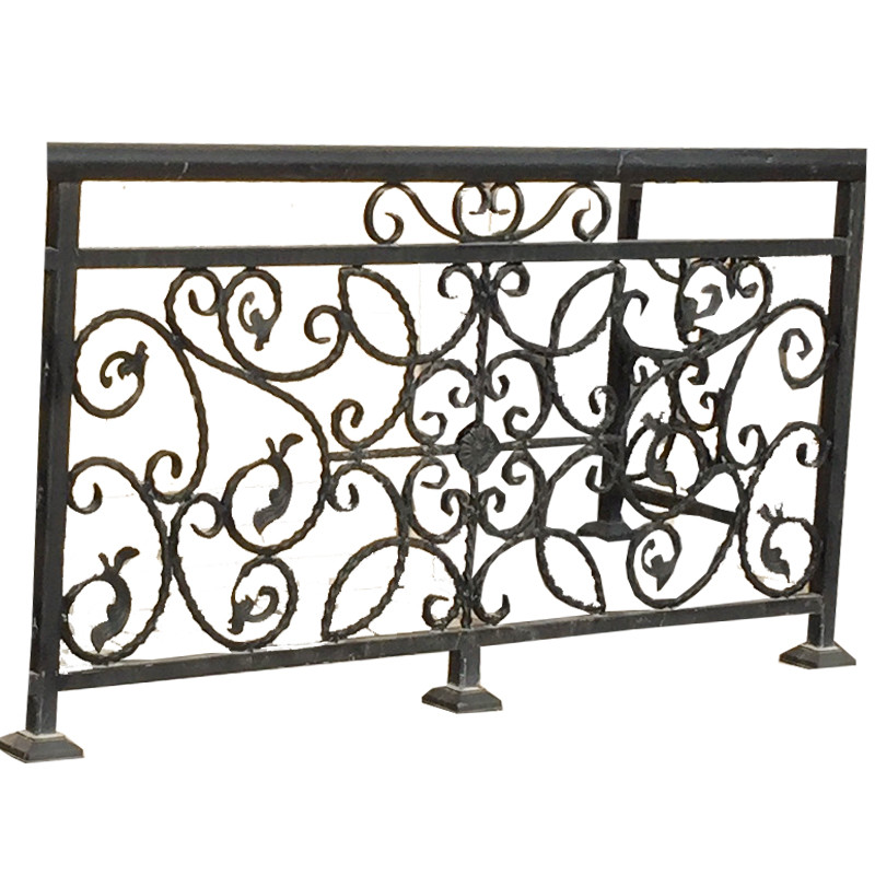 Home Decor Wrought Iron Guardrail Balustrades Black Rod Iron Stair Railing