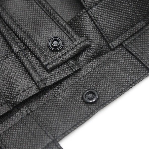 pp stitched handle sewing printing non woven bag with black fastener