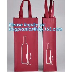 China Custom printed non woven drawstring bag for wine, Custom Heavy Duty Non Woven 6 Bottles Carrier Packaging Divided Wine T on sale