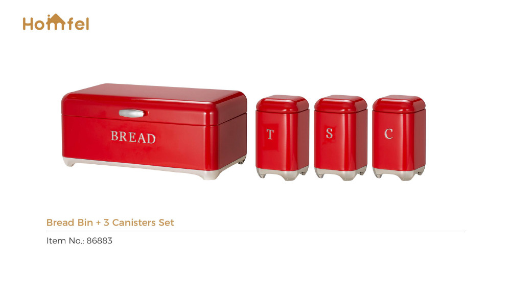 OEM Metal Bread Bin Set For Kitchen Storage And Freshness Preservation
