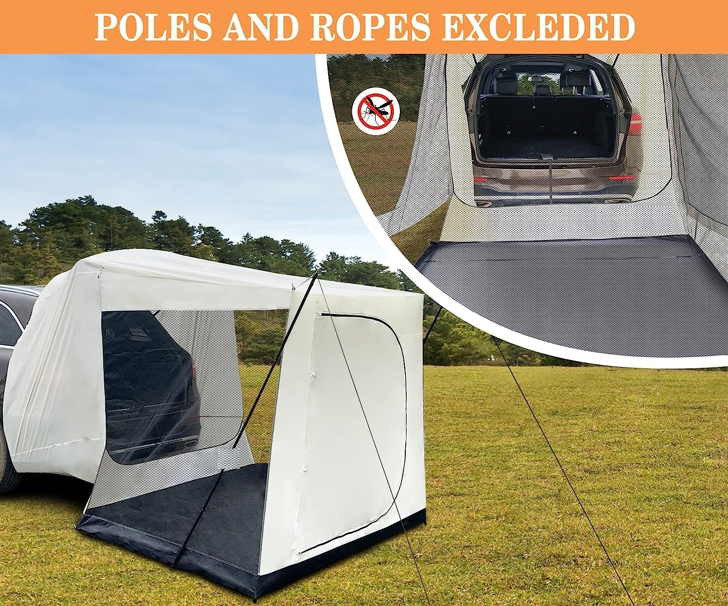 SUV Car Tent, Tailgate Shade Awning Tent for Camping, Vehicle SUV Tent Car Camping Tents for Outdoor Travel
