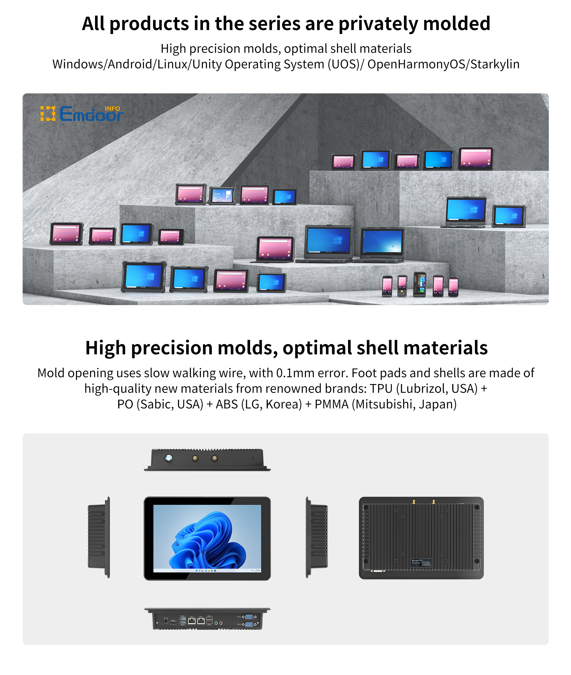-20 °C to 60 °C ONERugged P10J 10 Inch Touch Screen Panel PC for Extreme Environments