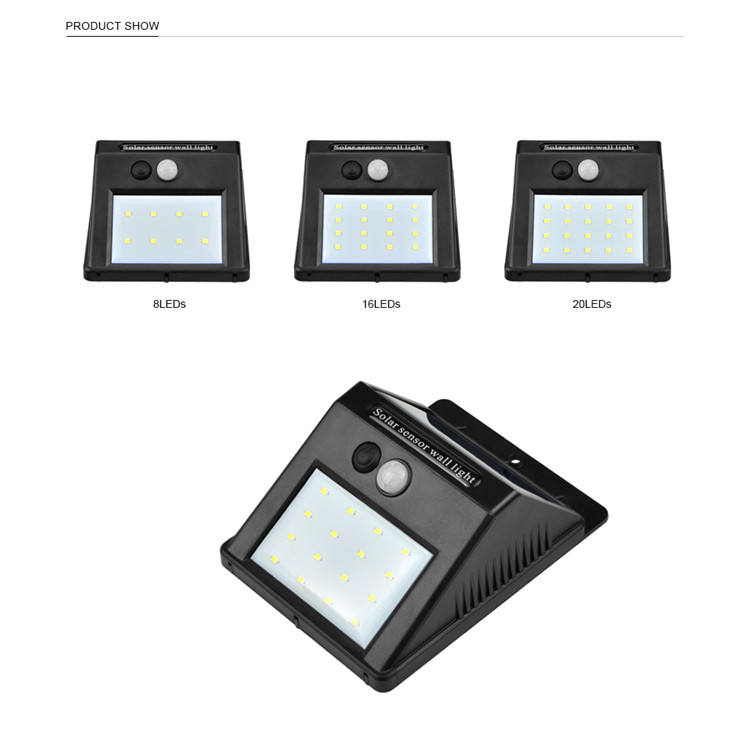 Warm / Cool White Solar LED Motion Sensor Waterproof Wall Light 3 Years Warranty