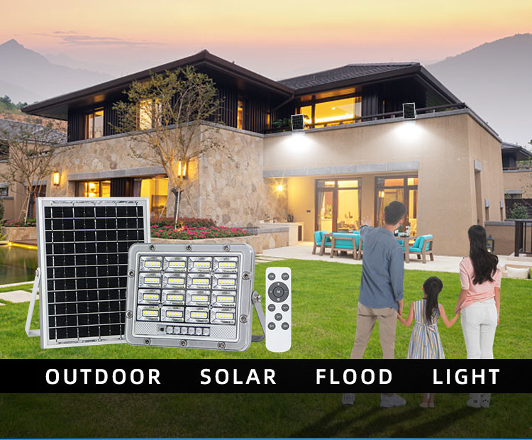 Ultra Slim Body Solar Powered Flood Lights High Lumen Led Chip 2700K IP65