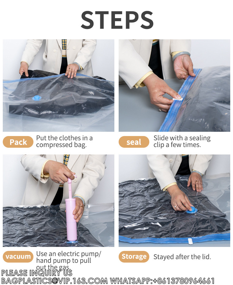 Space Saver Vacuum Compression Hanging Vacuum Storage Bag Down Jacket Vacuum Compressed Space Saver Storage Bags