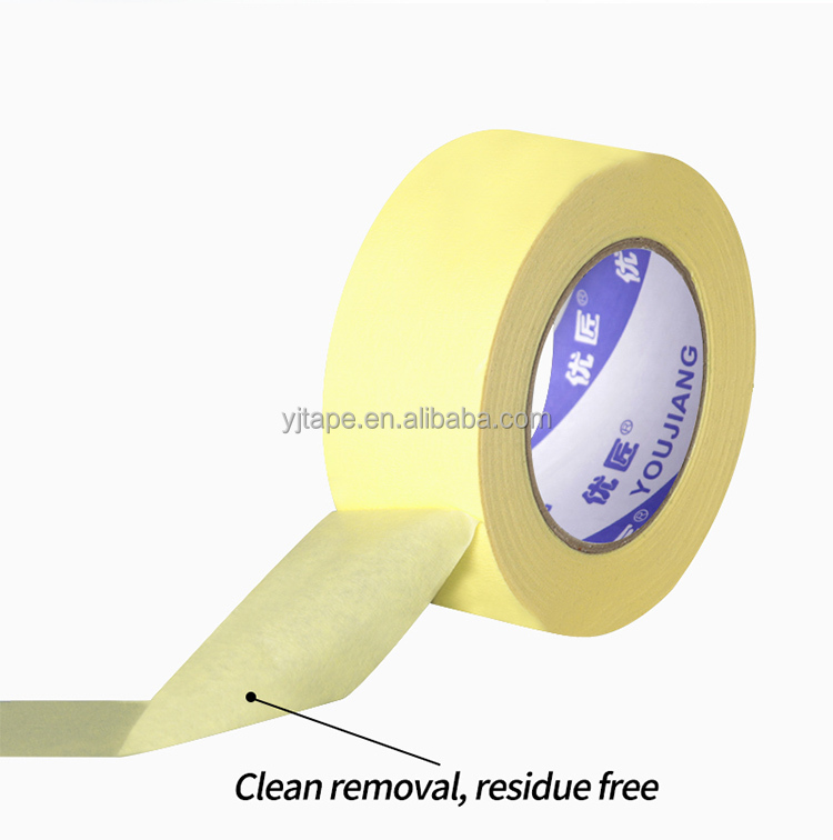 High Tack Crepe Natural Rubber Wall Decoration Painting Masking Tape Heat Resistant Custom