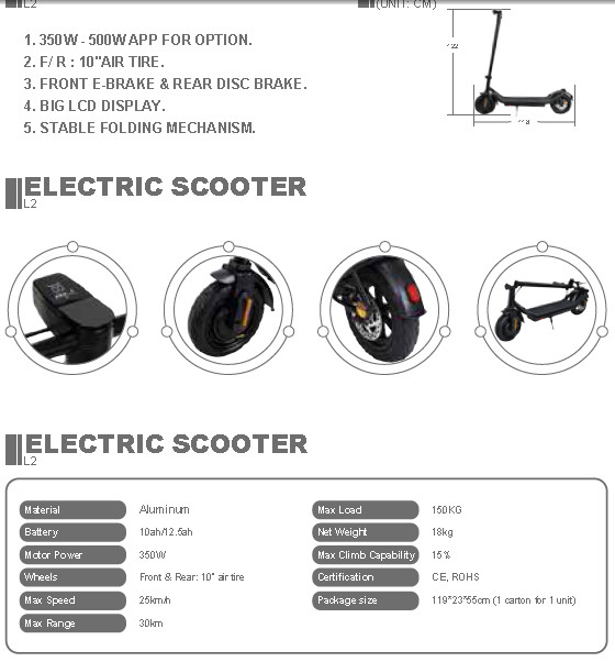 L2 APP For Option Electric Commercial Scooter 350W