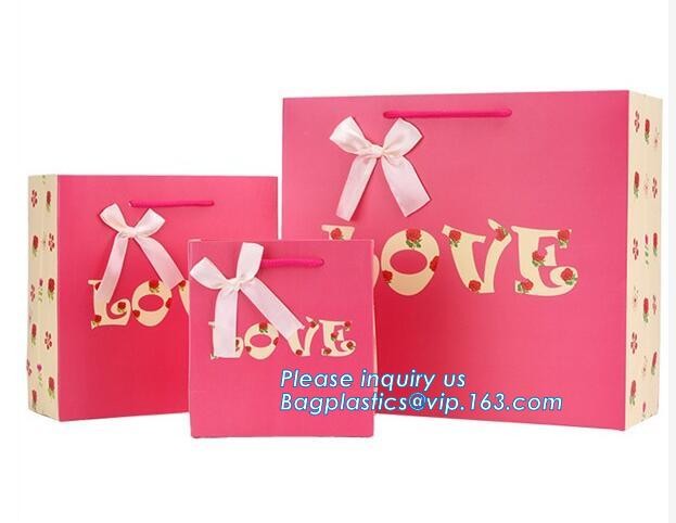 Luxury Black Rectangle Kraft Paper Pouches Gift Shopping Bags Party Carrier,factory price fashionable custom shopping ha