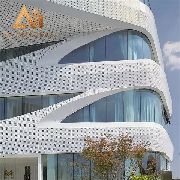 Aluminum panel facade for shopping malls
