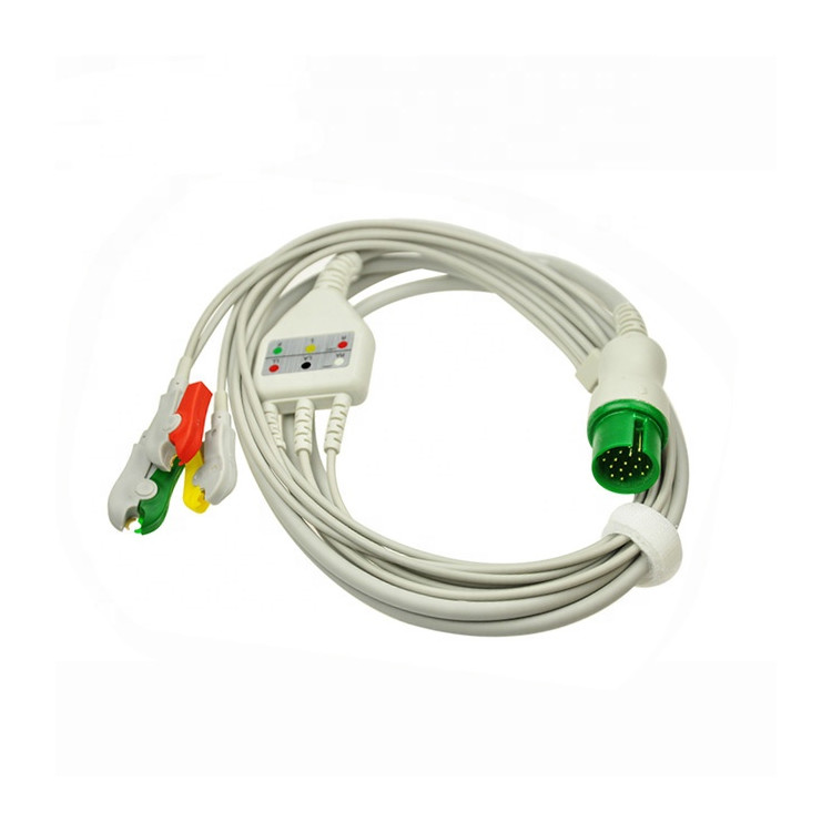 Spacelabs 5 Lead ecg cable with snap end Adult/Pediatric 17 Pin Connector 3.6m