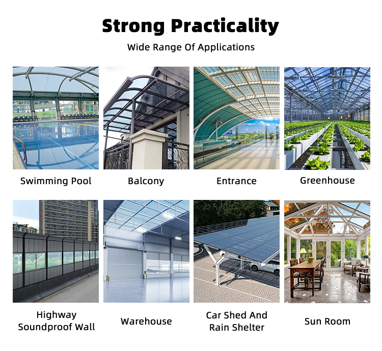 Anti UV Coating Soundproof Transparent Double Wall Polycarbonate Sheet Clear Polycarbonate Hollow Sheet for Roofing Sound Proof