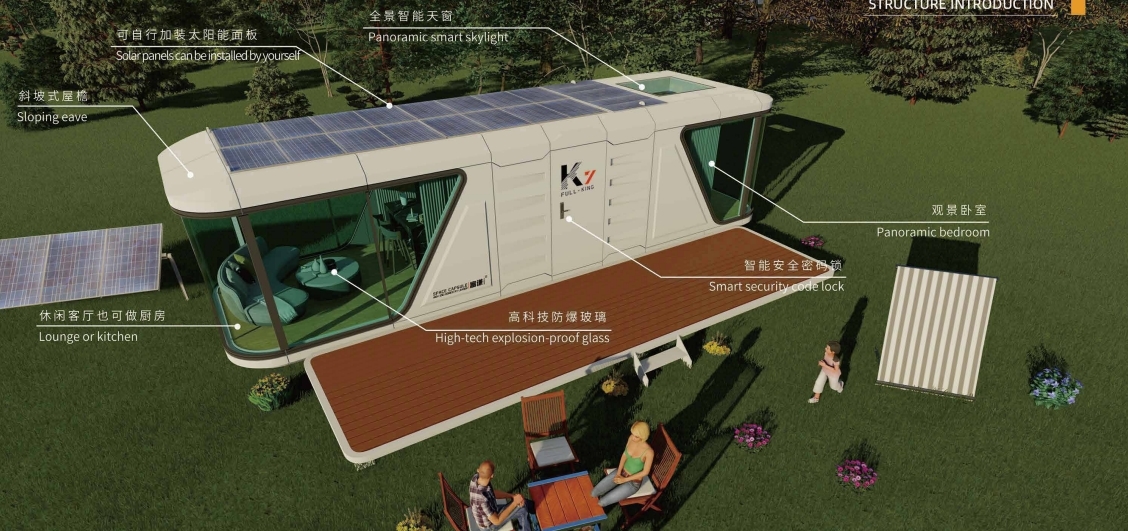 Wind Resistance Modern Prefabricated House Bed Hotel Cabin Modular Capsule House Commercial