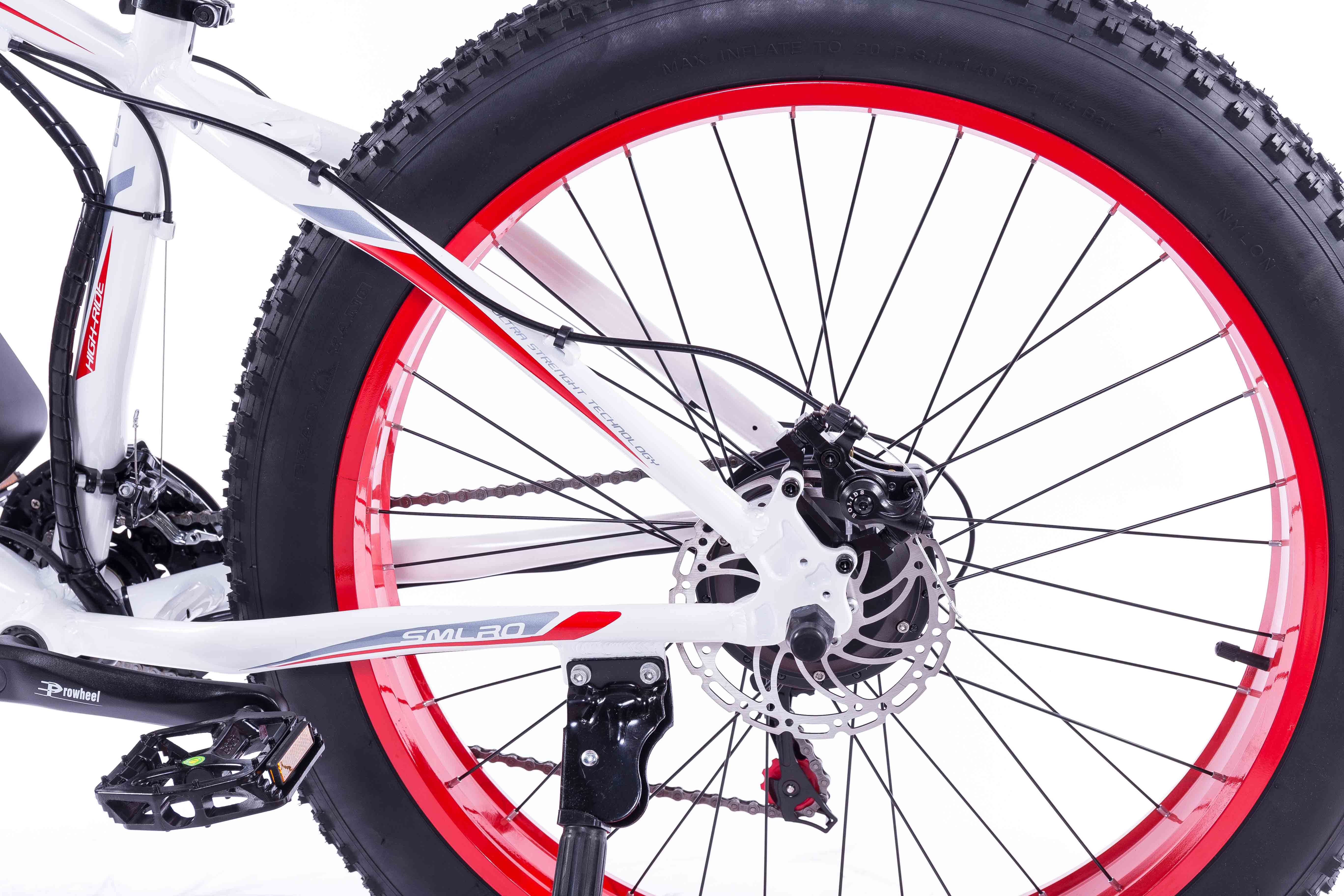 26 Inch Electric Snow Bike , Battery Powered Bicycles Max Speed 35KM/H