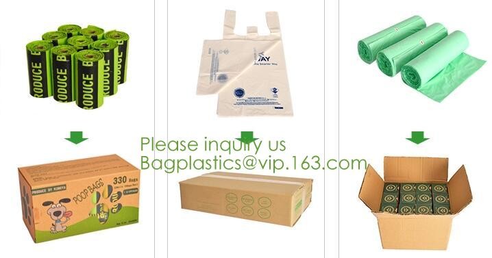 Eco friendly Compostable Biodegradable commercial bags,100% Environment Friendly Compostable Cornstarch Garbage Bags pac