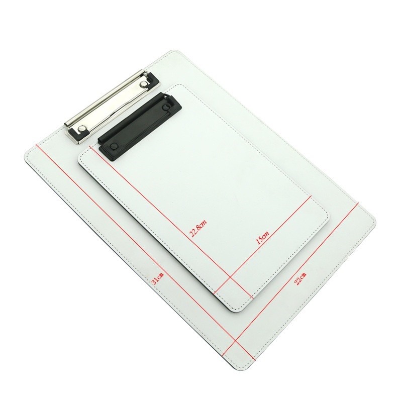 Customized Single Sided And Double Sided Printing Sublimation Leather PU Clipboard For Sublimation Printing