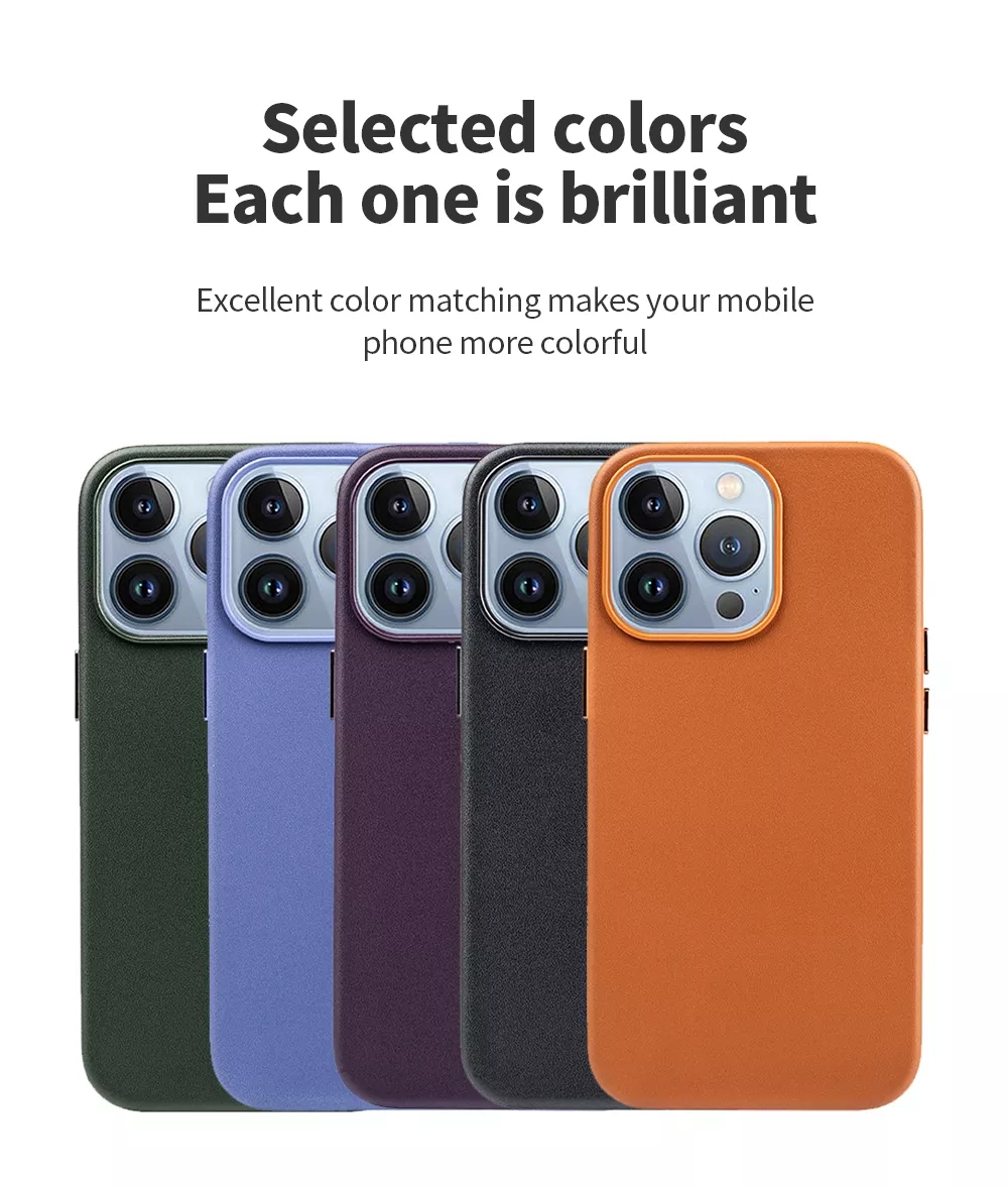 Anti-Drop Soft Original Cover Magnetic Wireless Charger Pu Leather Phone Case For Iphone 14 Pro Max