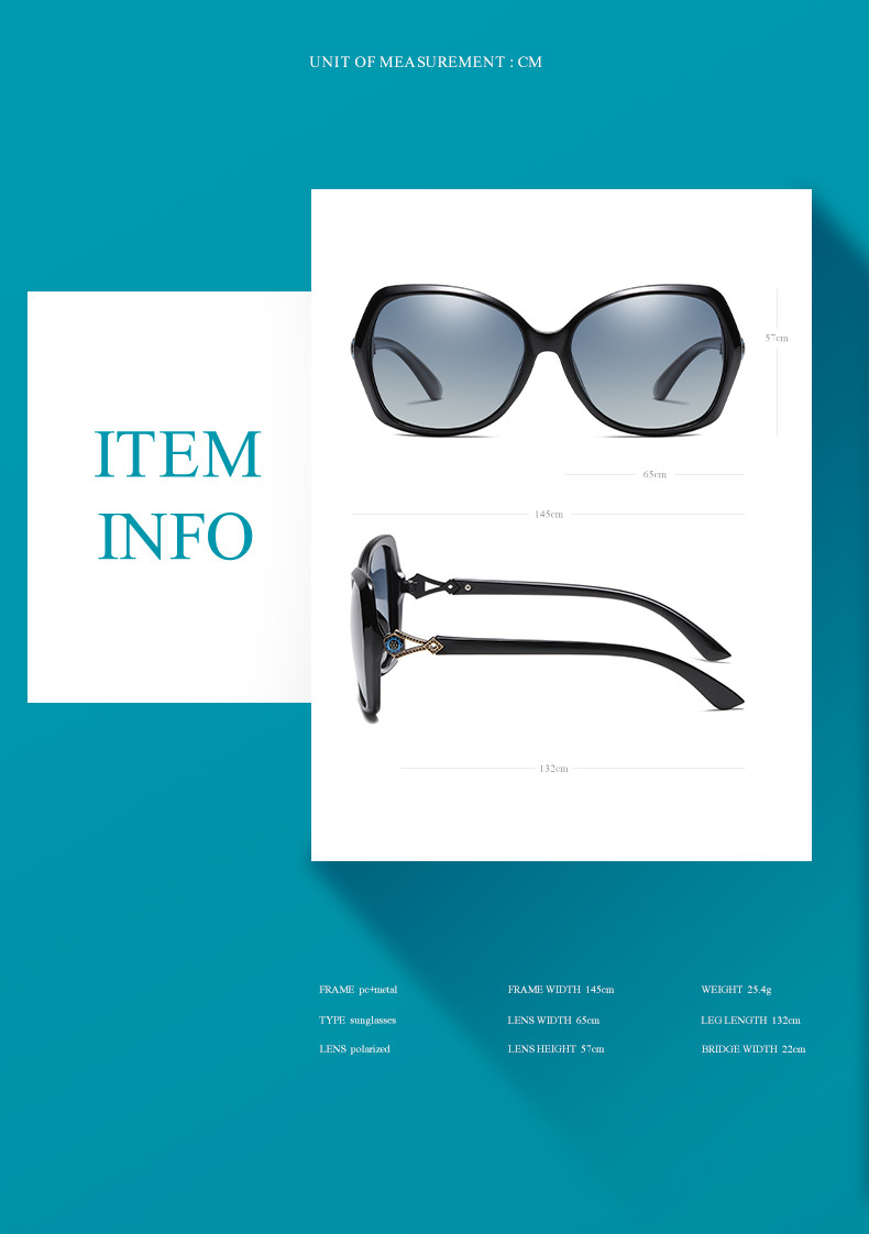 BSCI Oversized Designer Polarized Fashion Sunglasses UV400 Resin Lens