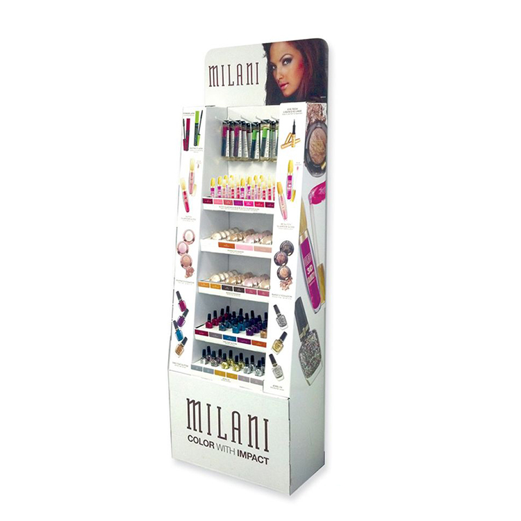 Cosmetic Nail Polish Stand Cardboard Free Standing Nail Polish Rack