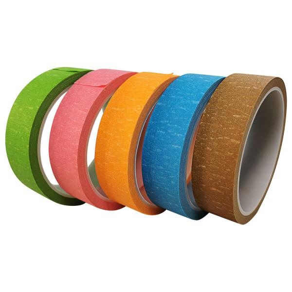 Waterproof Colored Masking Tape , Crepe Paper Colored Adhesive Tape Self