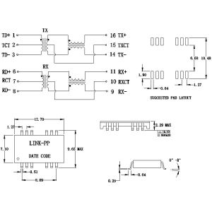 Bothhand NS0013B LF 10/100Base-T Ethernet Transformer