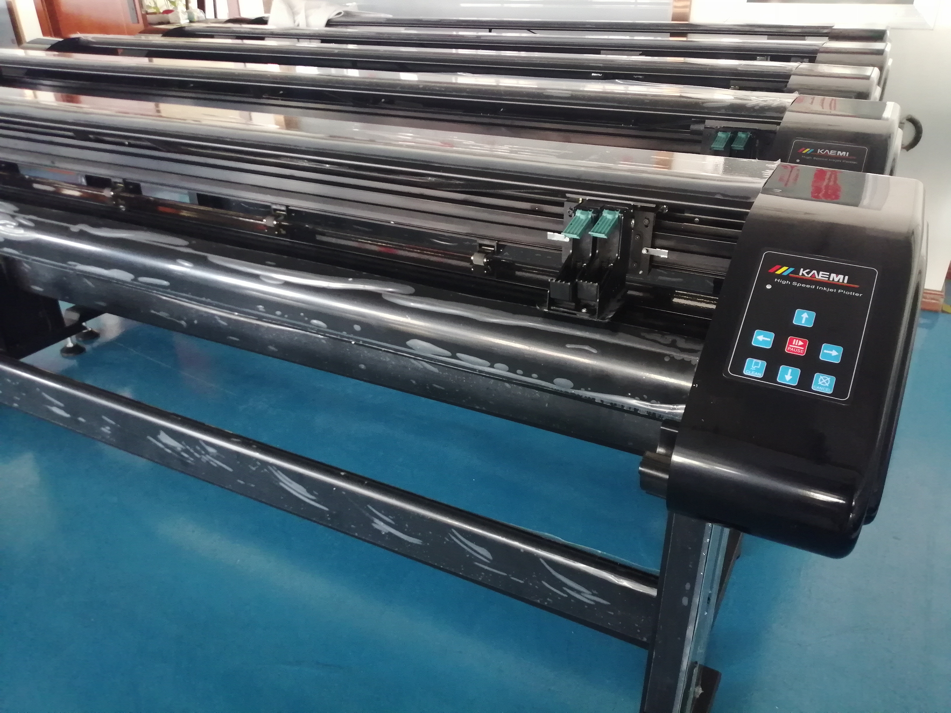 Dual Head Tungsten Cutting Blade Inkjet Cutting Plotter with Black or Blue Ink Color