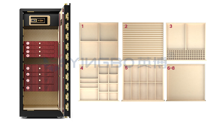 Dual Alarm Luxury Smart High End Jewelry Safe Solid Steel 170kg Watch Safe With Winder