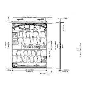 VDD 3V Instrument Meter Negative 7 Segment LCD Display VA Segment LCD Display