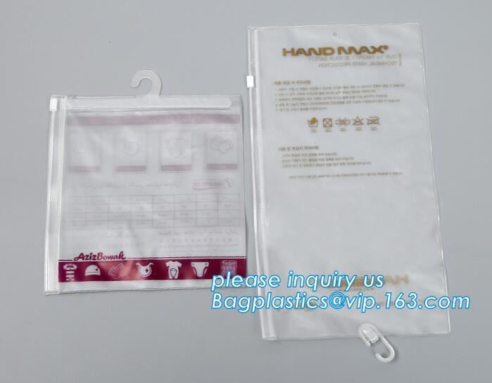 hanger bag with zip lock on the top,Frosted Zip lockk bag EVA PVC hanger bag for clothes, EVA frost drawstring bag, Froste